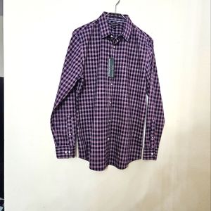 New with Tags Men Plaid Blue and Burgundy color Shirt from Banana Republic.